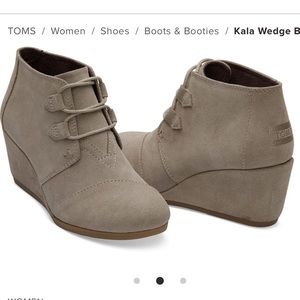 TOMS Wedge Booties Taupe Size 10